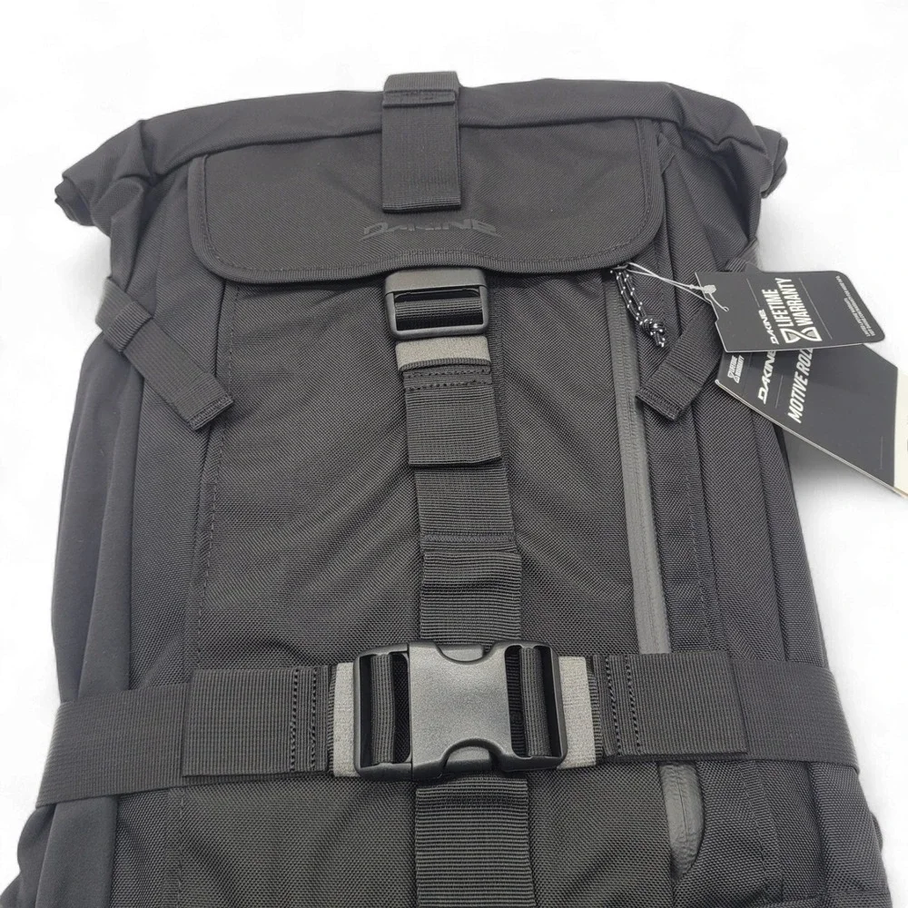 DaKine 25L Roll-Top Backpack – Black‎ Ballistic Nylon – 19x13x6 Laptop Bag